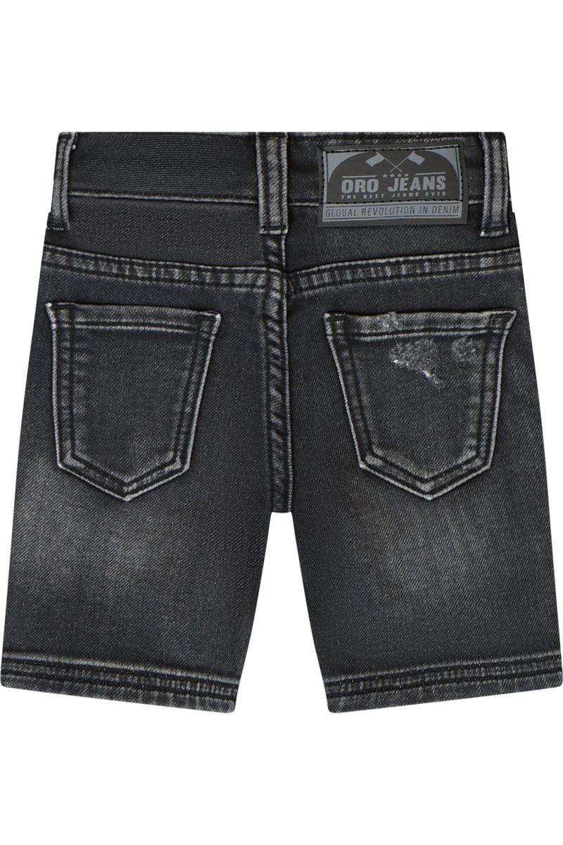 מכנסי ברמודה ג'ינס ORO משופשפים לתינוקות Black / 3-6M