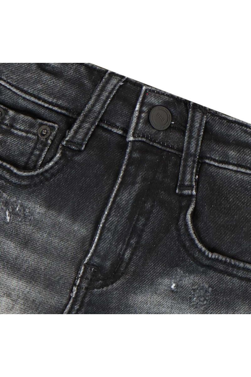 מכנסי ברמודה ג'ינס ORO משופשפים לתינוקות Black / 3-6M