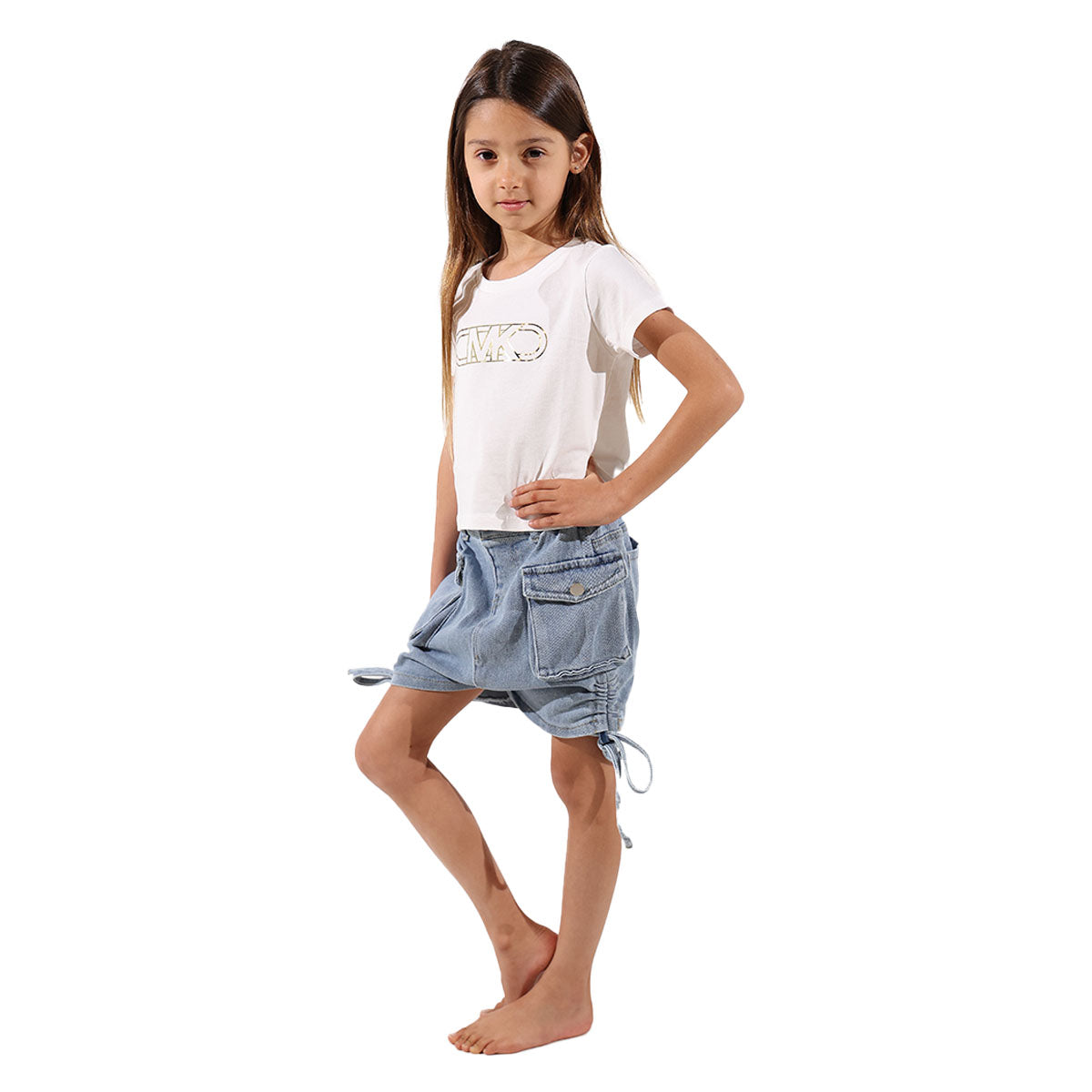 חצאית ג'ינס ORO קשירות בצדדים לילדות