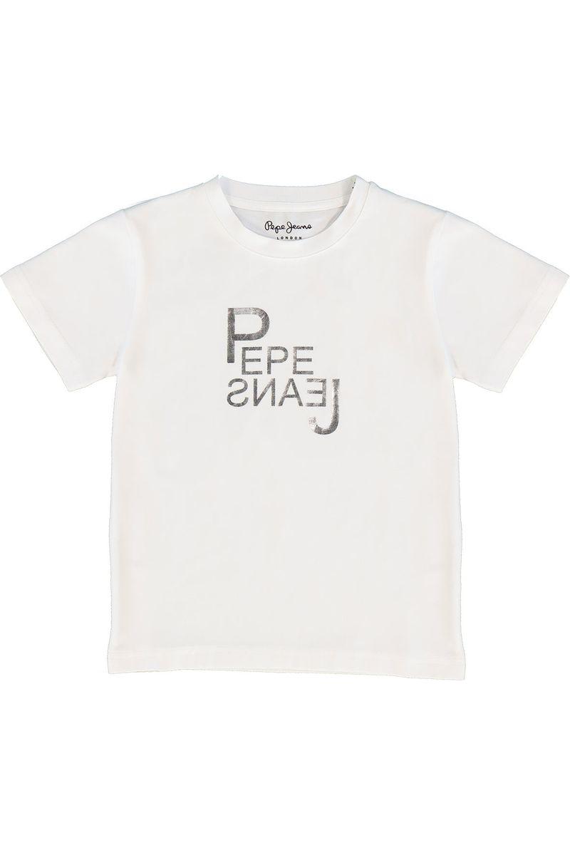 חולצת PEPE JEANS לוגו כסוף לילדים