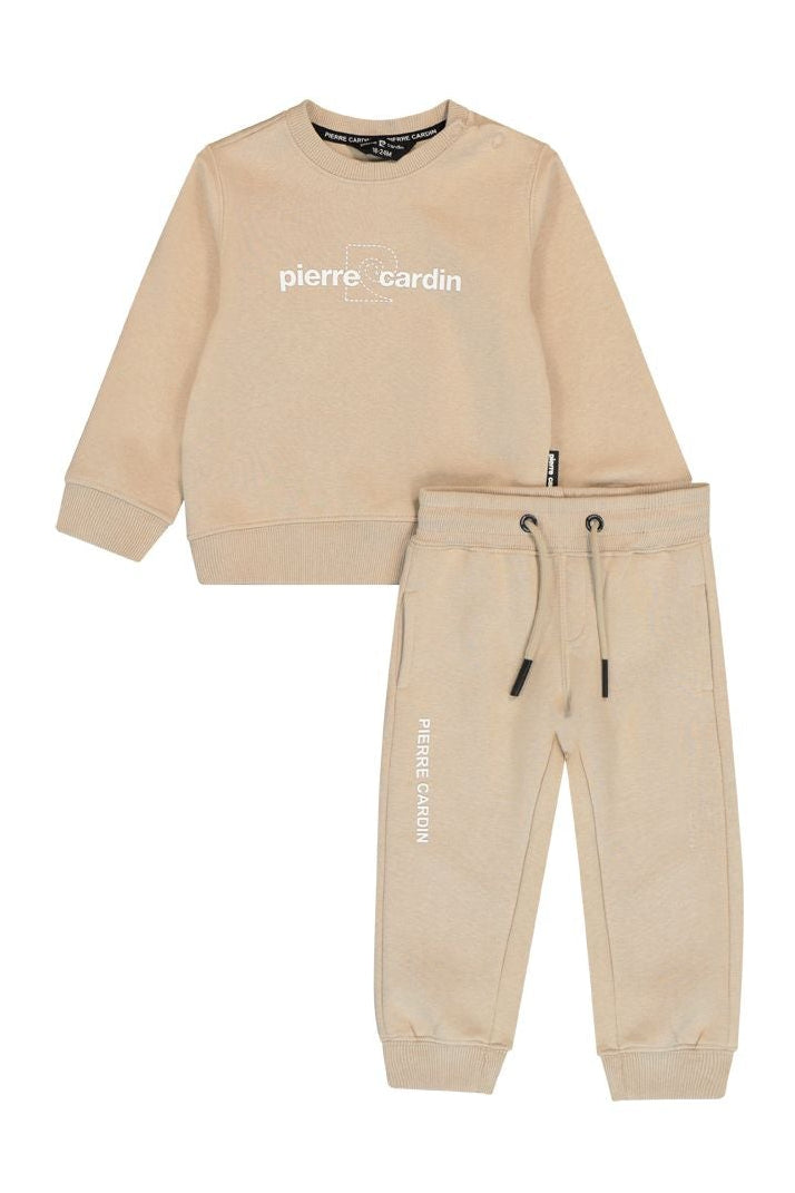 חליפת טרנינג PIERRE CARDIN לוגו מותג באמצע לתינוקות BEIGE / 3-6M