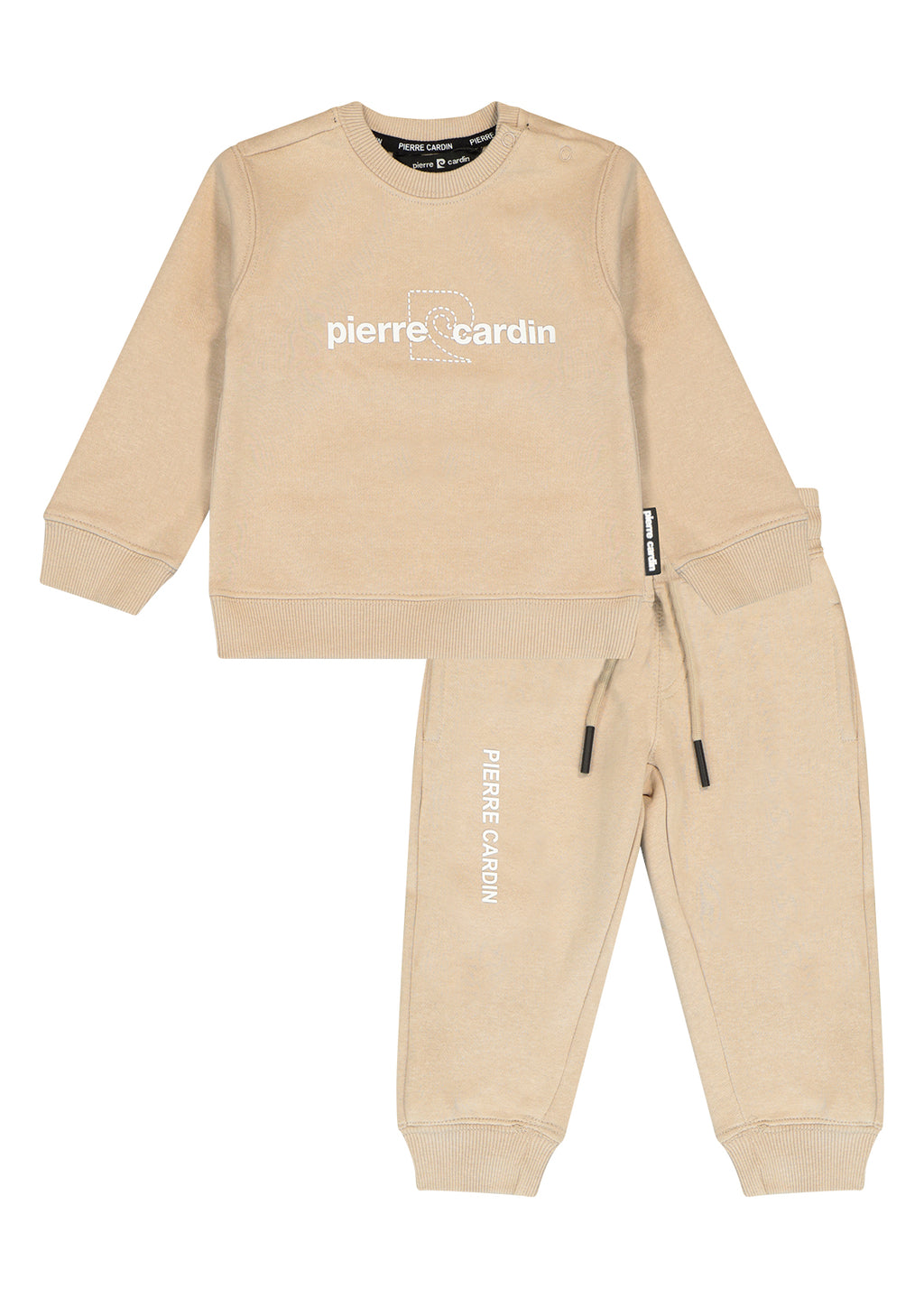 חליפת טרנינג PIERRE CARDIN לוגו מותג באמצע לתינוקות BEIGE / 3-6M