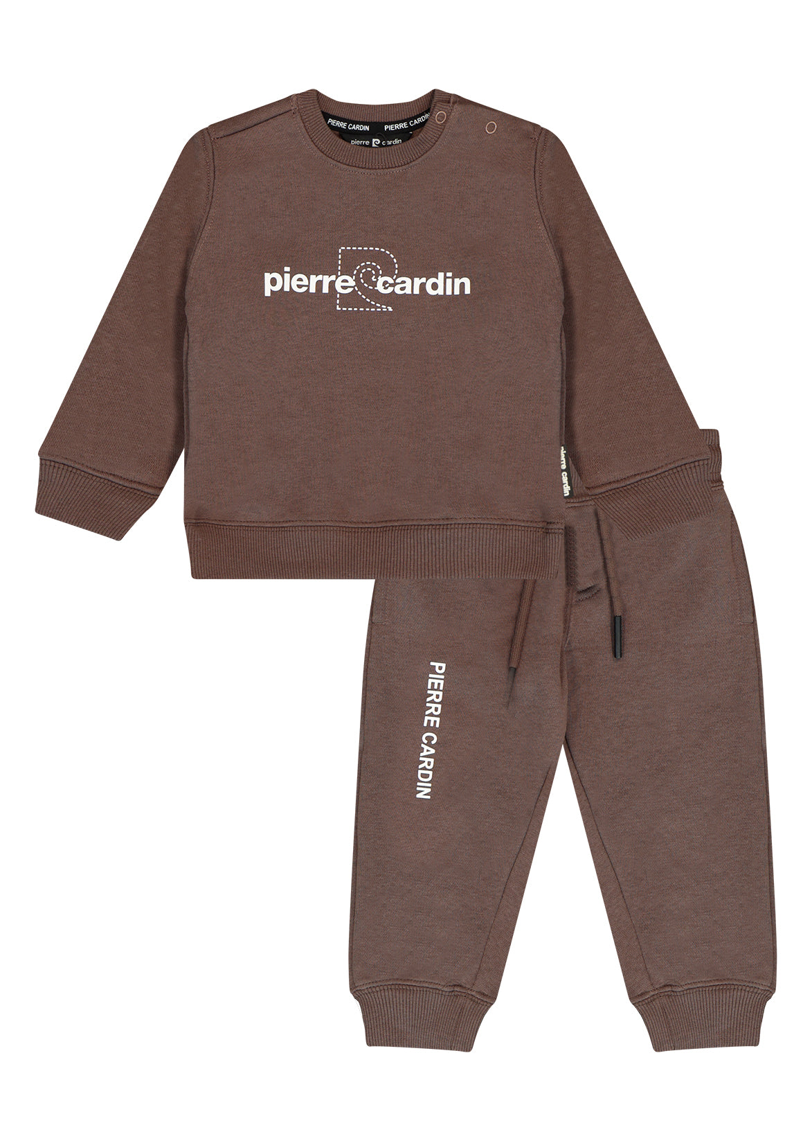 חליפת טרנינג PIERRE CARDIN לוגו מותג באמצע לתינוקות BROWN / 3-6M