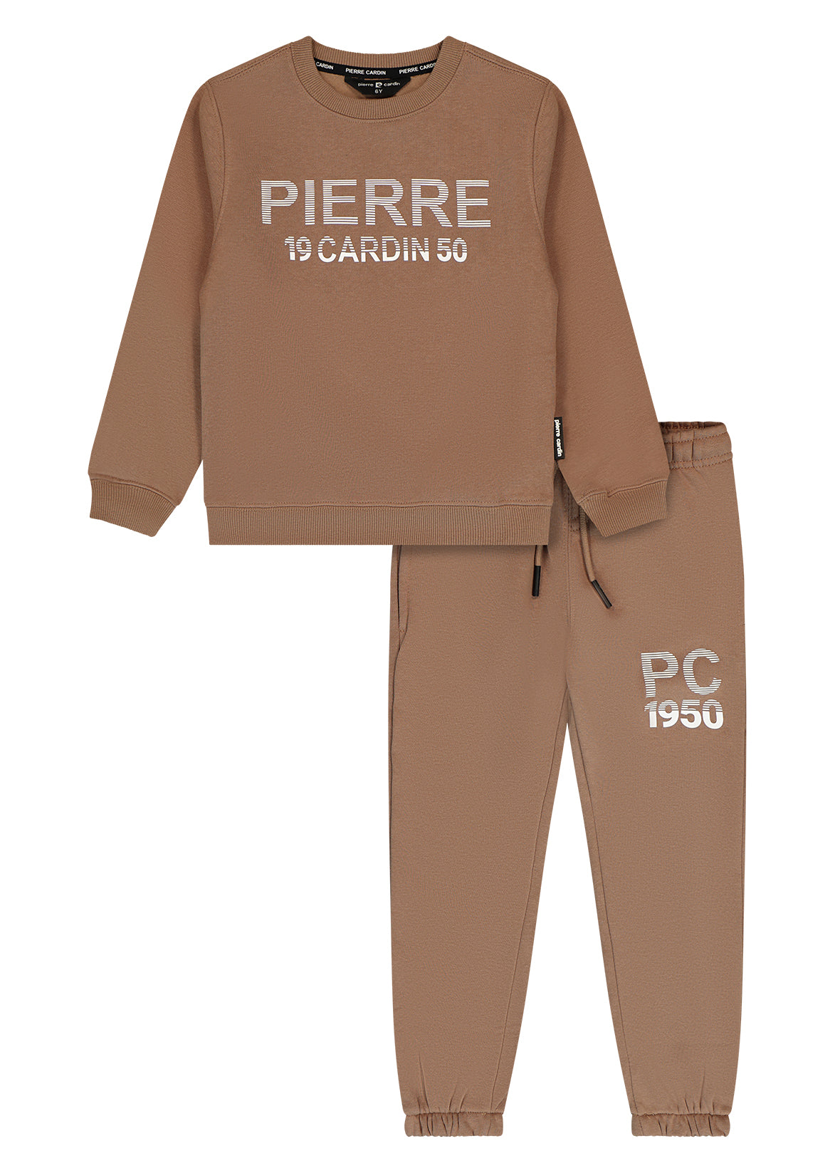 חליפת טרנינג PIERRE CARDIN לוגו גדול לילדים BROWN / 4Y