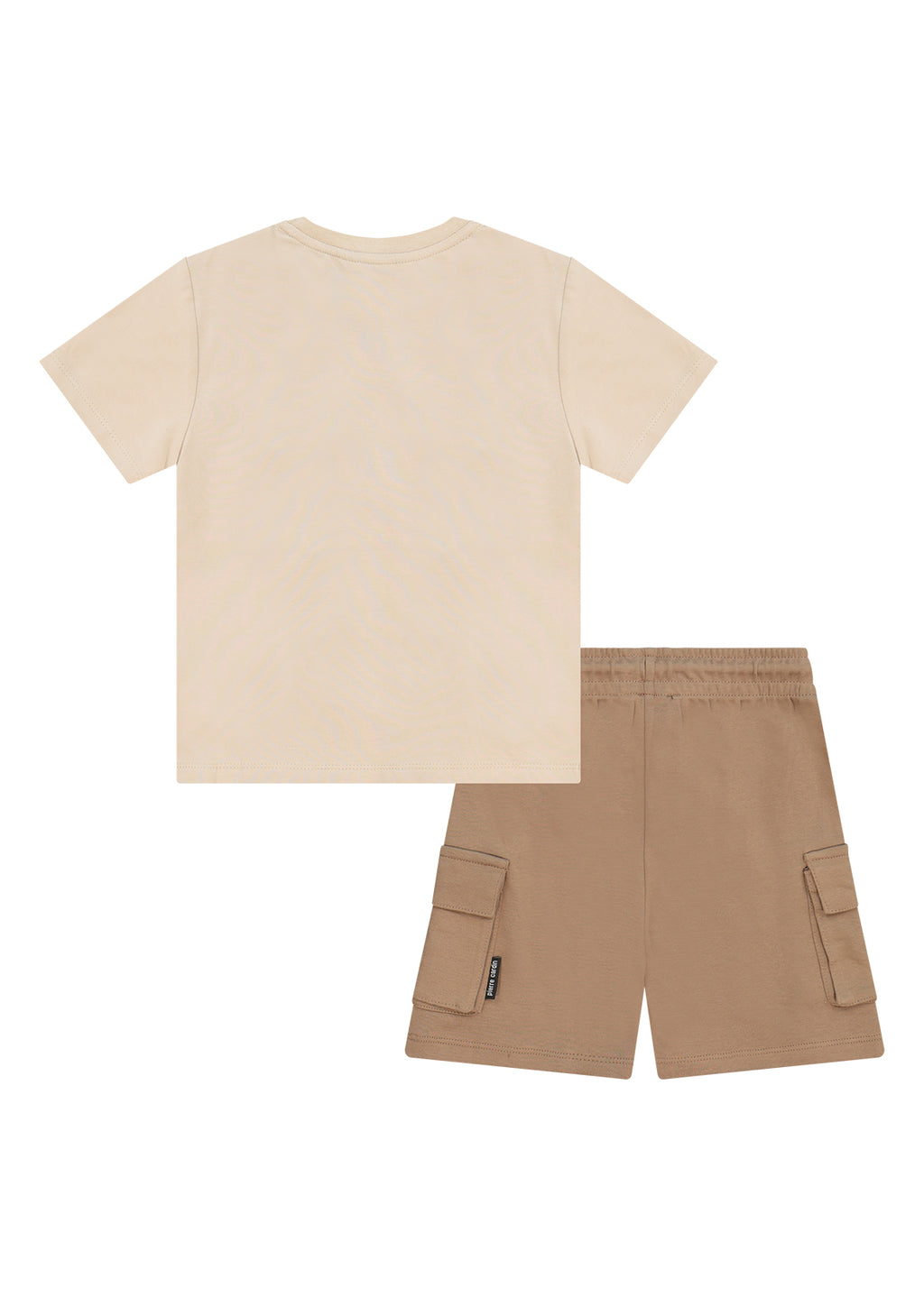 חליפת טריקו PIERRE CARDIN עם מיתוג אנכי גדול לאורך החולצה והמכנס לילדים BEIGE / 4Y