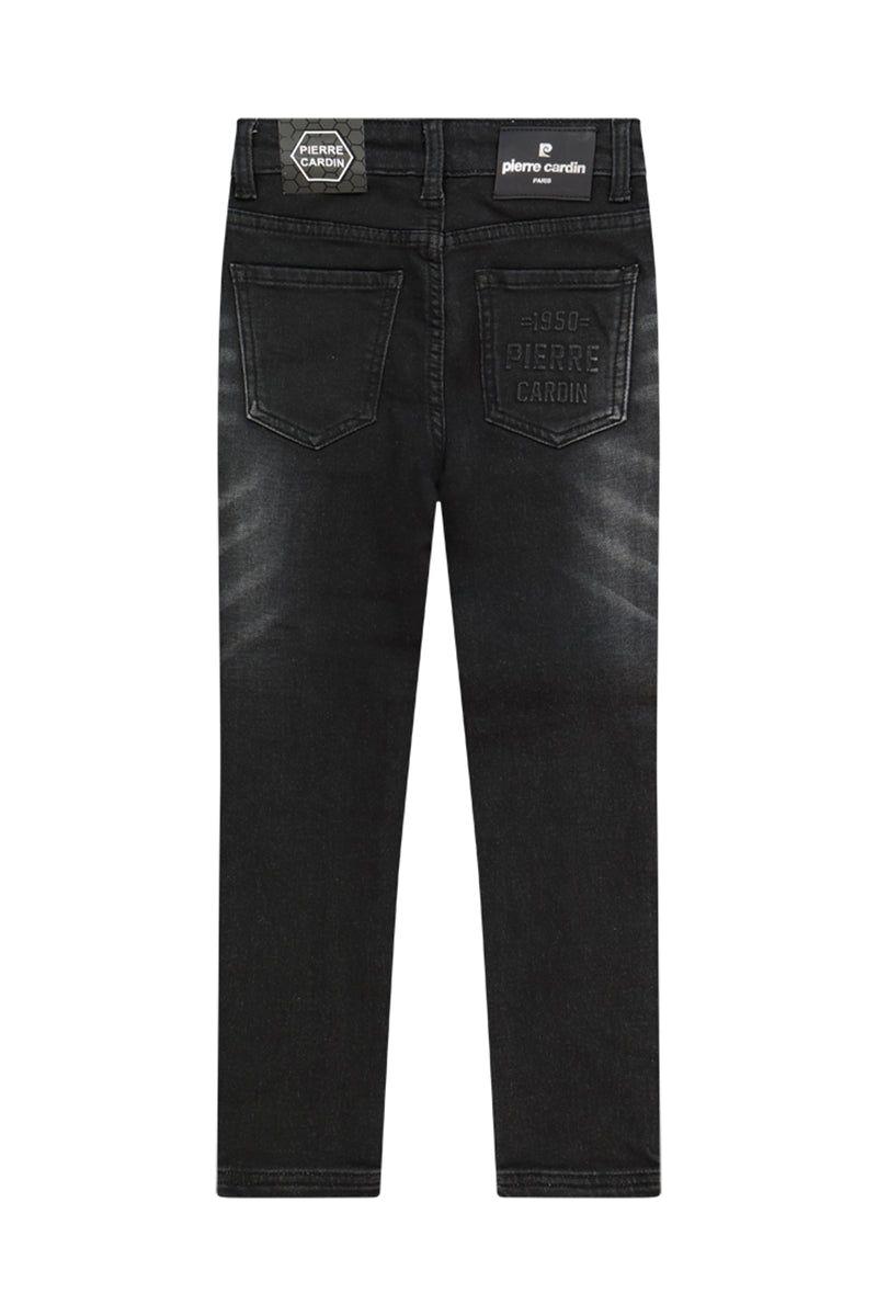 מכנסי ג'ינס PIERRE CARDIN לוגו מותג בברך לילדים