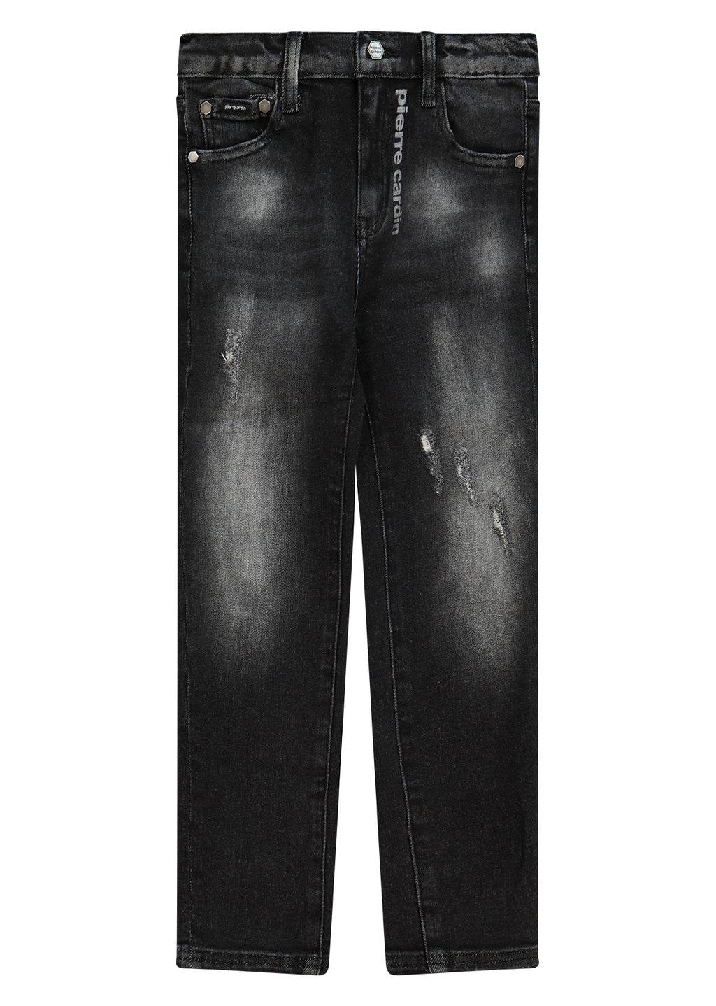 מכנסי ג'ינס PIERRE CARDIN לוגו מותג בכיס האחורי לידים BLACK / 4Y