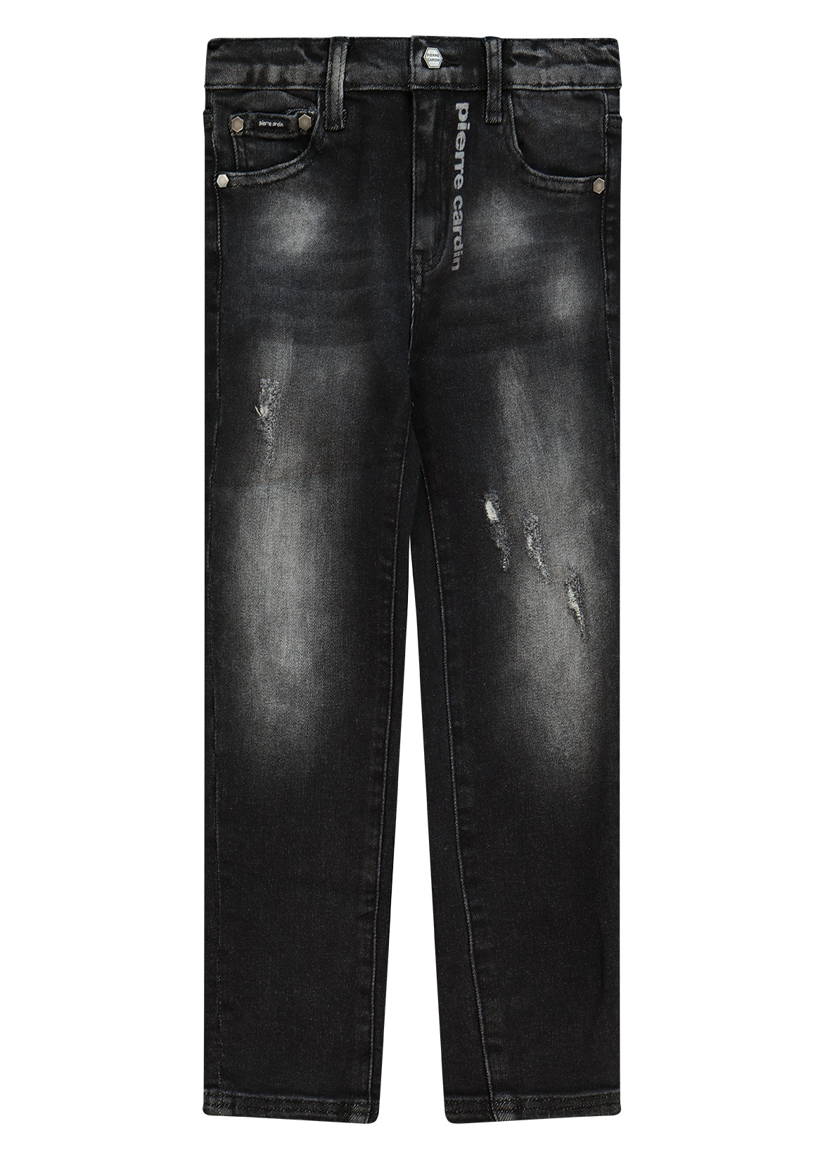 מכנסי ג'ינס PIERRE CARDIN לוגו מותג בכיס האחורי לידים BLACK / 4Y