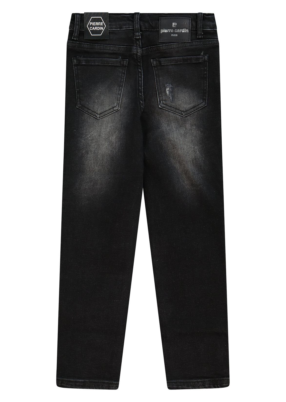 מכנסי ג'ינס PIERRE CARDIN לוגו מותג בברך לידים BLACK / 2Y
