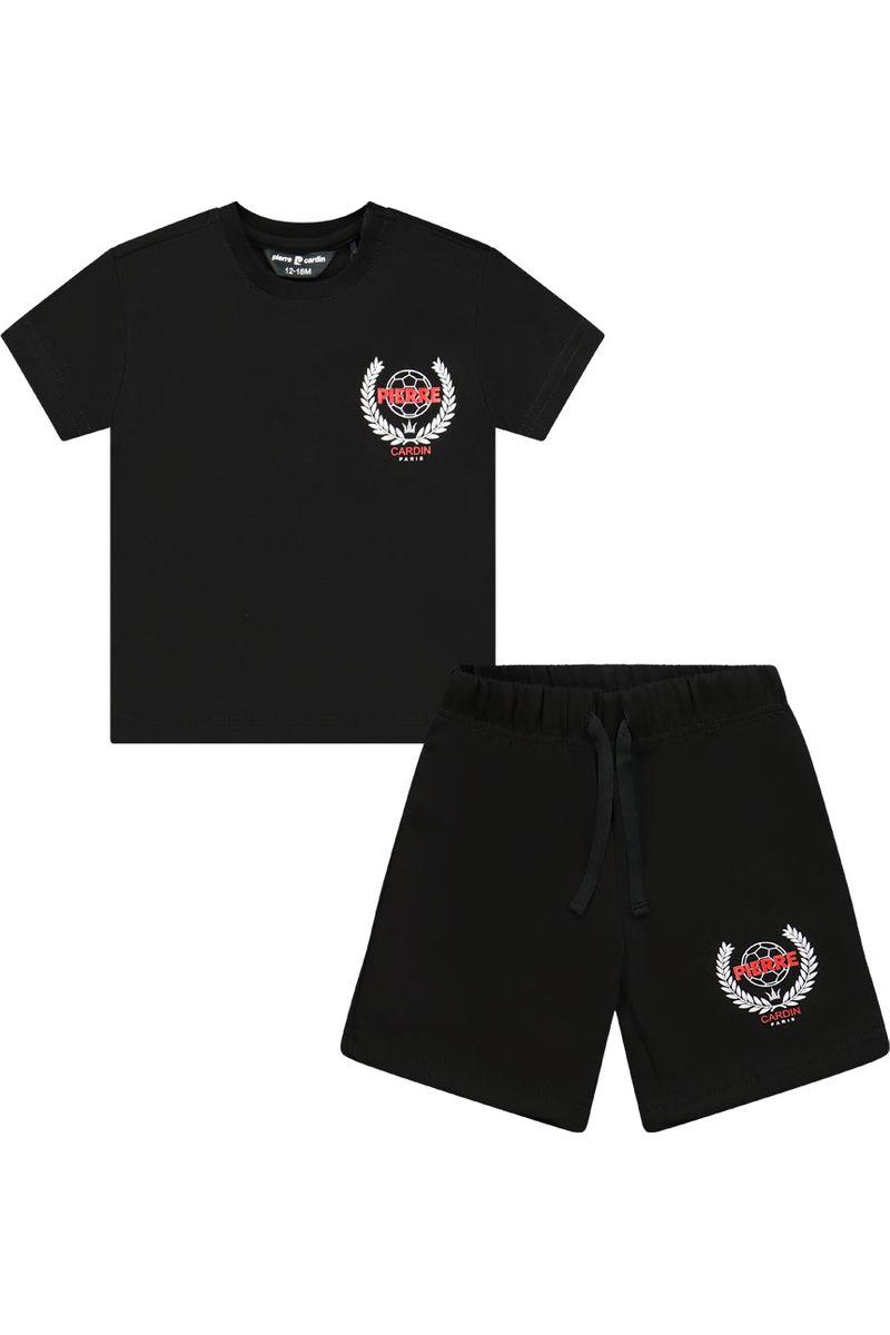 חליפת טריקו PIERRE CARDIN PROJECT הדפס אחורי לתינוקות Black / 3-6M