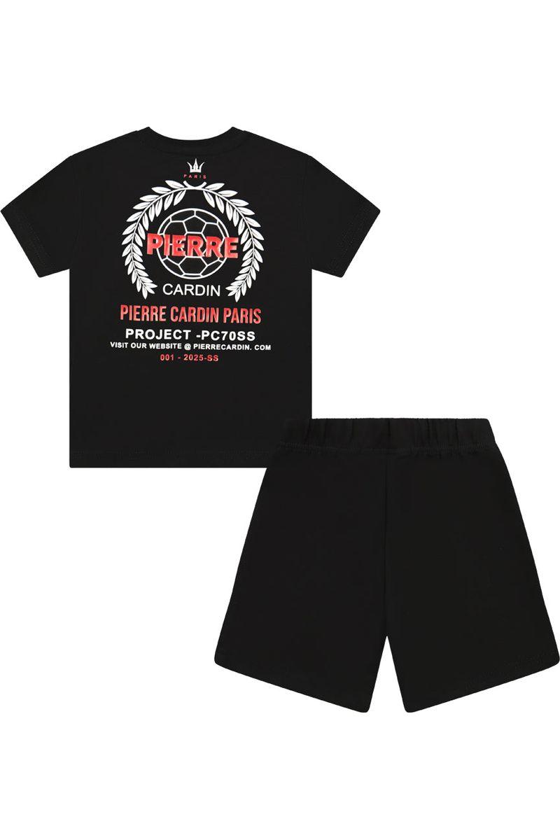 חליפת טריקו PIERRE CARDIN PROJECT הדפס אחורי לתינוקות Black / 3-6M