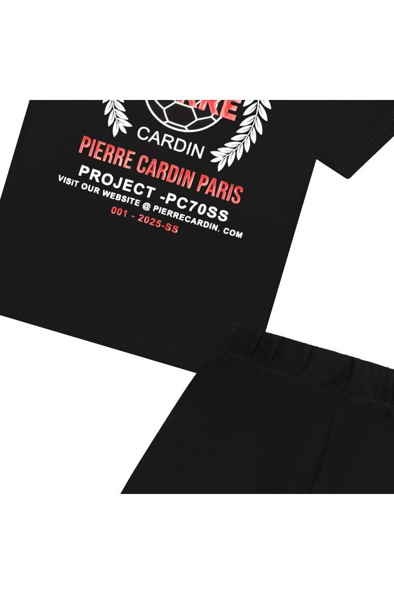 חליפת טריקו PIERRE CARDIN PROJECT הדפס אחורי לתינוקות Black / 3-6M