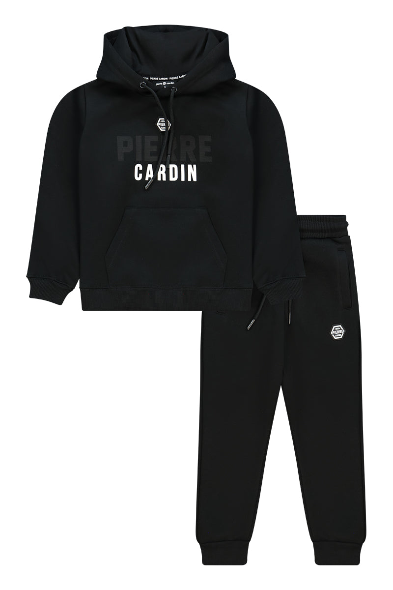 חליפת טרנינג PIERRE CARDIN לוגו מודפס באמצע לילדים BLACK / 2Y