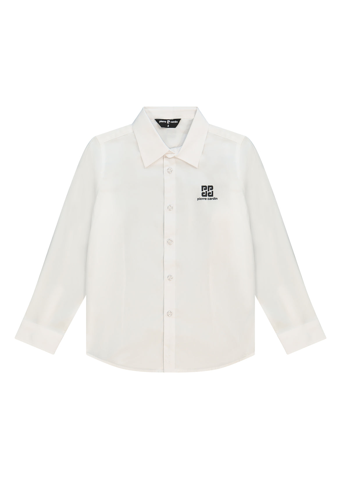 חולצה מכופתרת PIERRE CARDIN מיתוג אנכי גדול, כיס חזה ולוגו קטן לילדים WHITE / 2Y