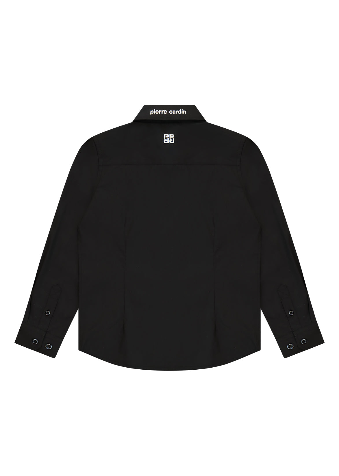 חולצה מכופתרת PIERRE CARDIN מיתוג אנכי גדול, כיס חזה ולוגו קטן לילדים BLACK / 2Y