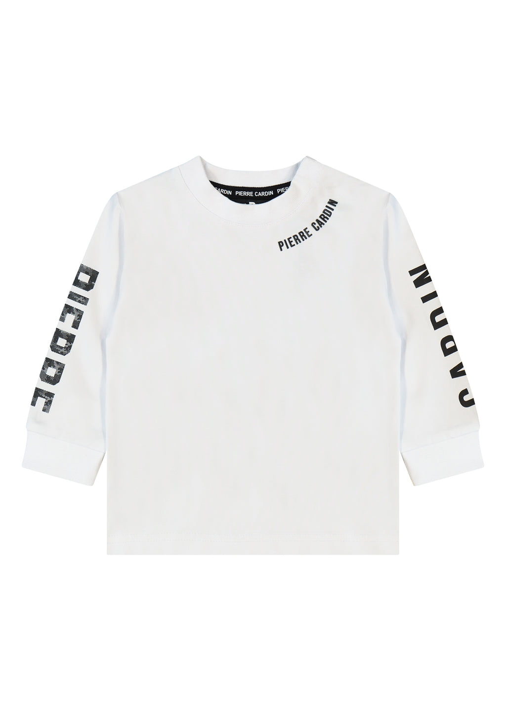 חולצת טישירט PIERRE CARDIN לוגו מותג מודפס בצווארון לילדים WHITE / 4Y