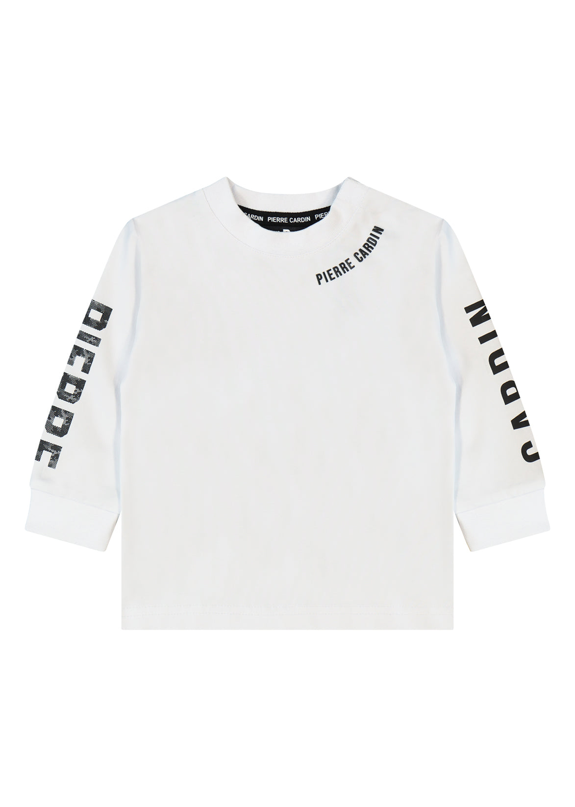 חולצת טישירט PIERRE CARDIN לוגו מותג מודפס בצווארון לילדים WHITE / 4Y