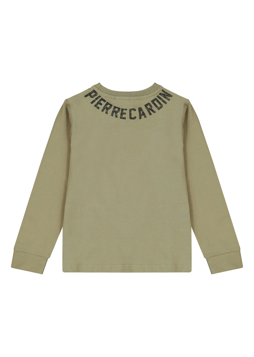 חולצת טישירט PIERRE CARDIN לוגו מותג מודפס בצווארון לילדים BROWN / 4Y