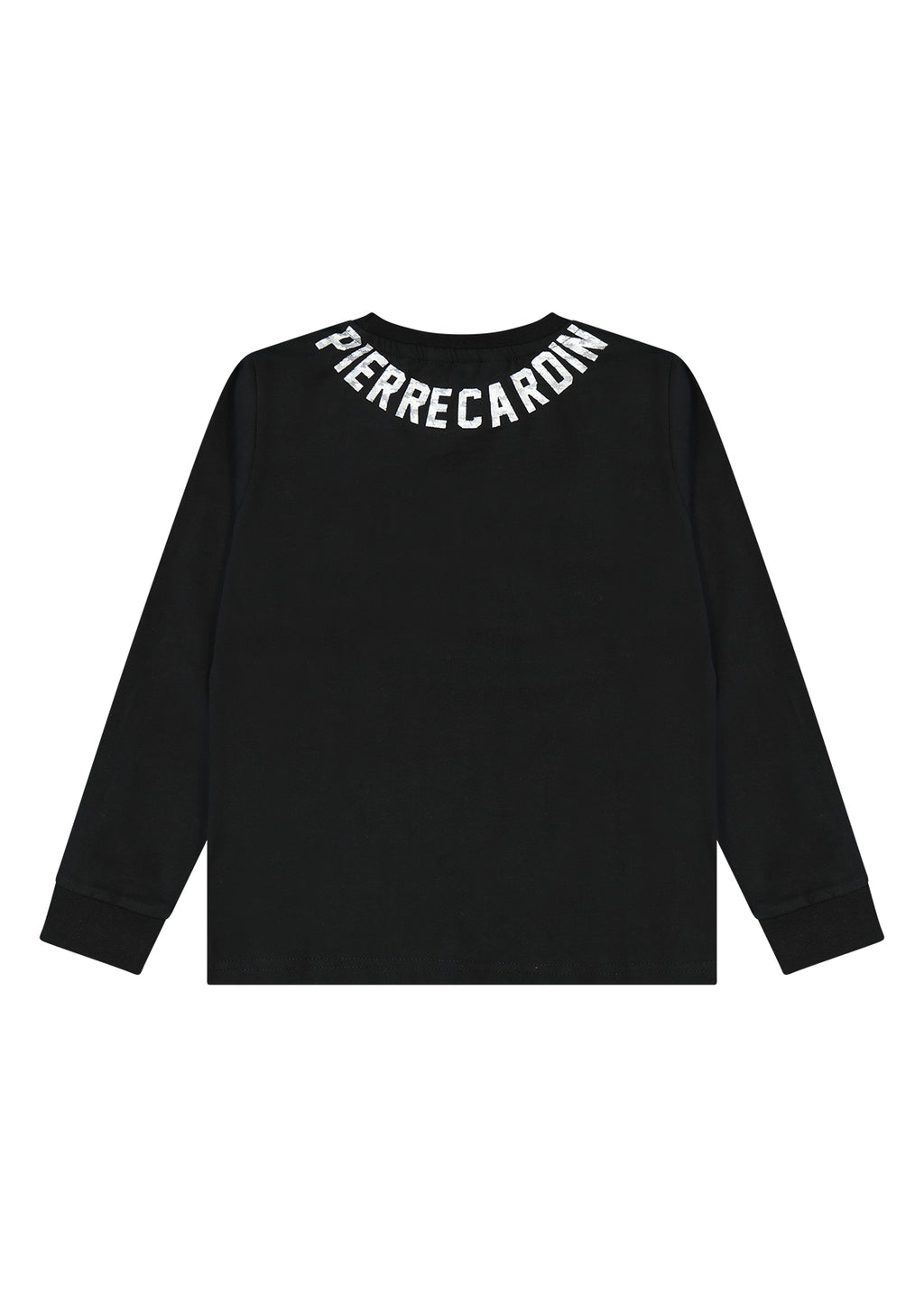 חולצת טישירט PIERRE CARDIN לוגו מותג מודפס בצווארון לילדים BLACK / 4Y