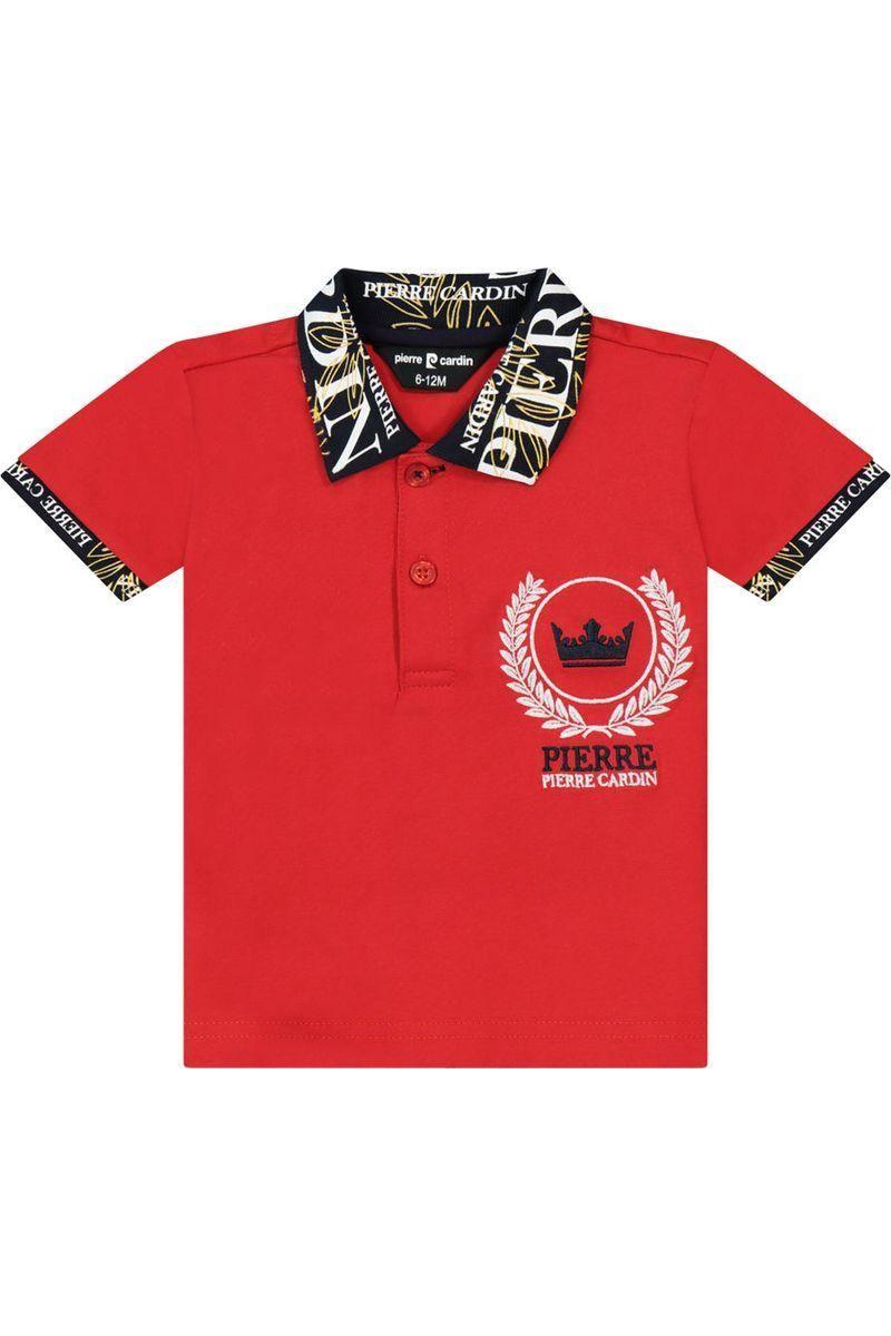 חולצת צווארון PIERRE CARDIN לוגו מעוטר לתינוקות