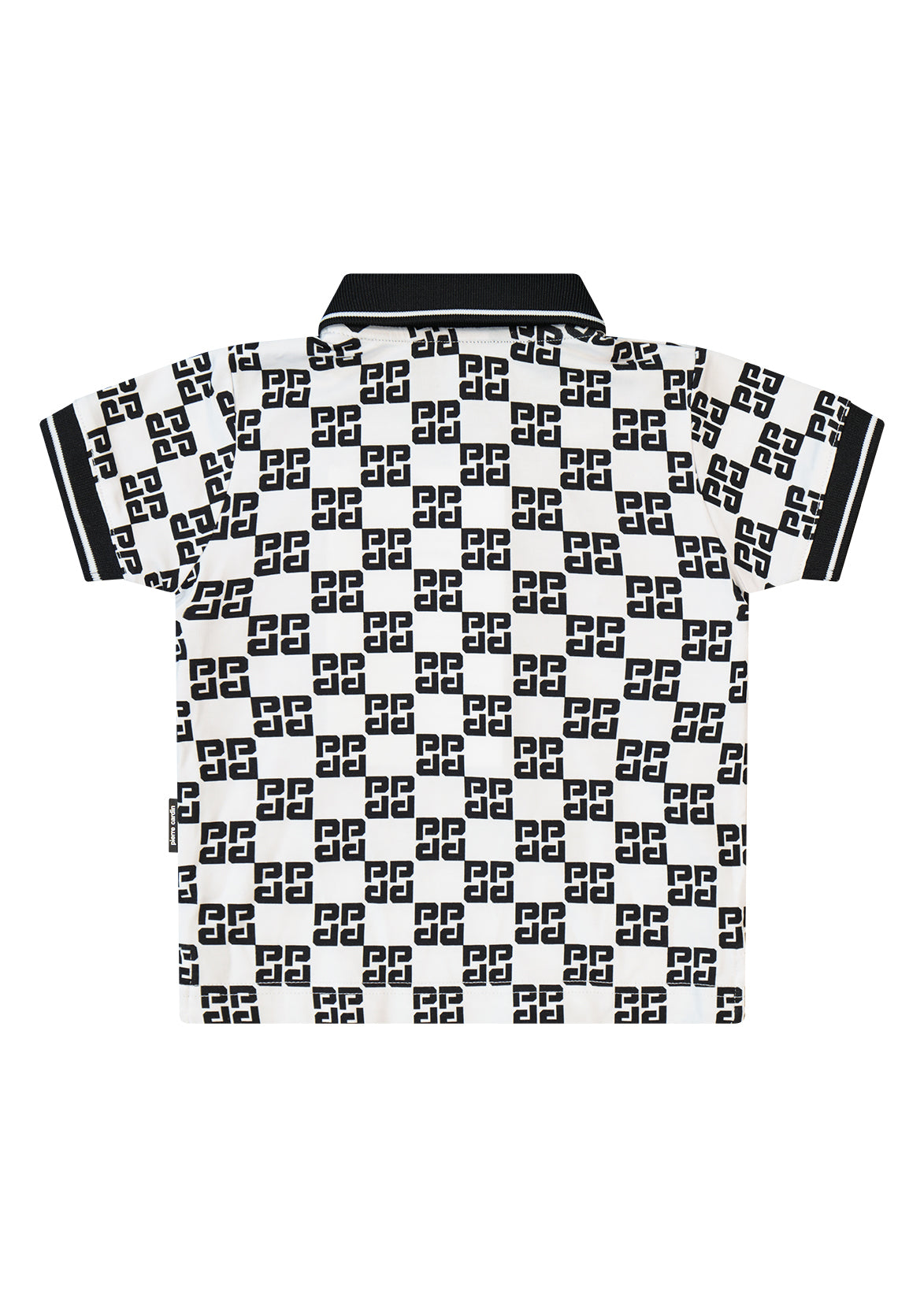 חולצת צווארון PIERRE CARDIN הדפס מונוגרמה צפוף וצווארון קלאסי לתינוקות WHITE / 3-6M