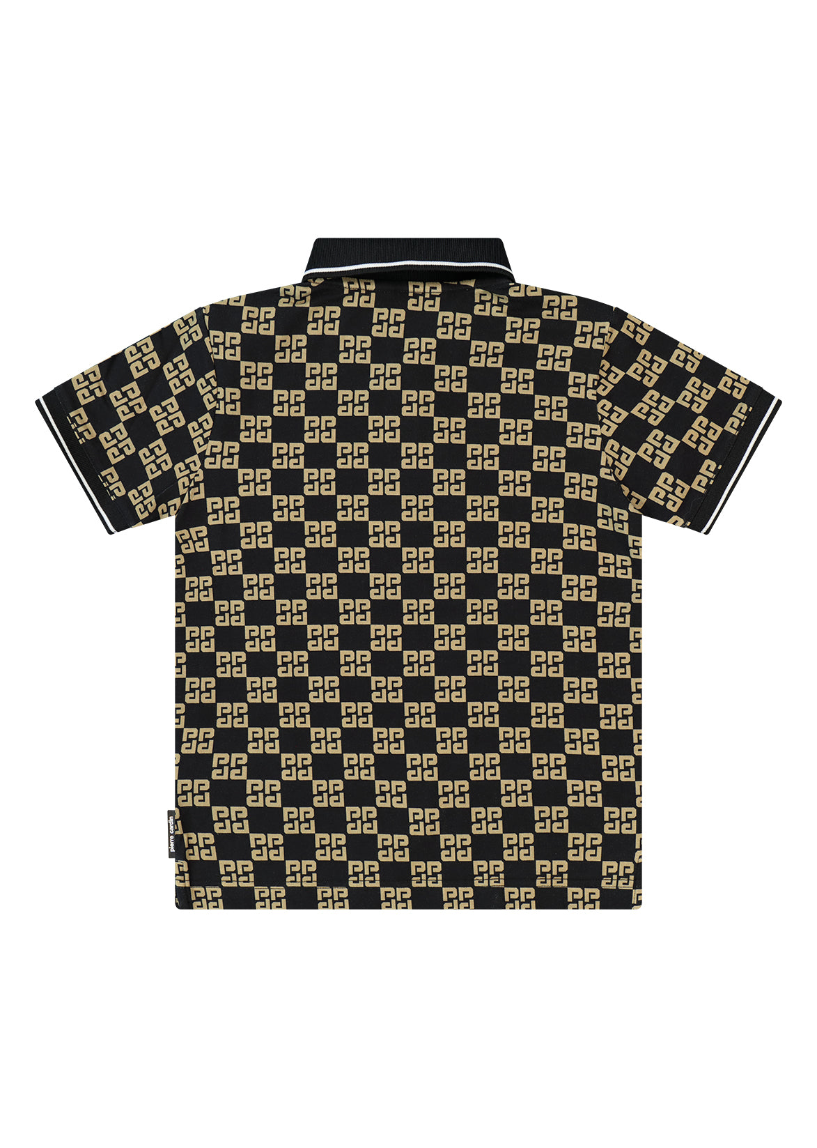 חולצת צווארון PIERRE CARDIN הדפס מונוגרמה צפוף וצווארון קלאסי לתינוקות BLACK / 3-6M