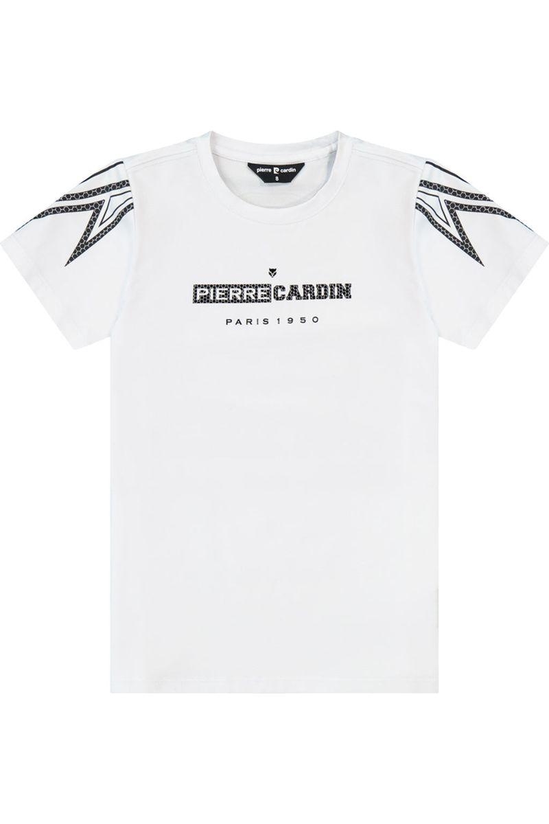 חולצת טי שרט PIERRE CARDIN הדפס אחורי נמר גיאומטרי לילדים