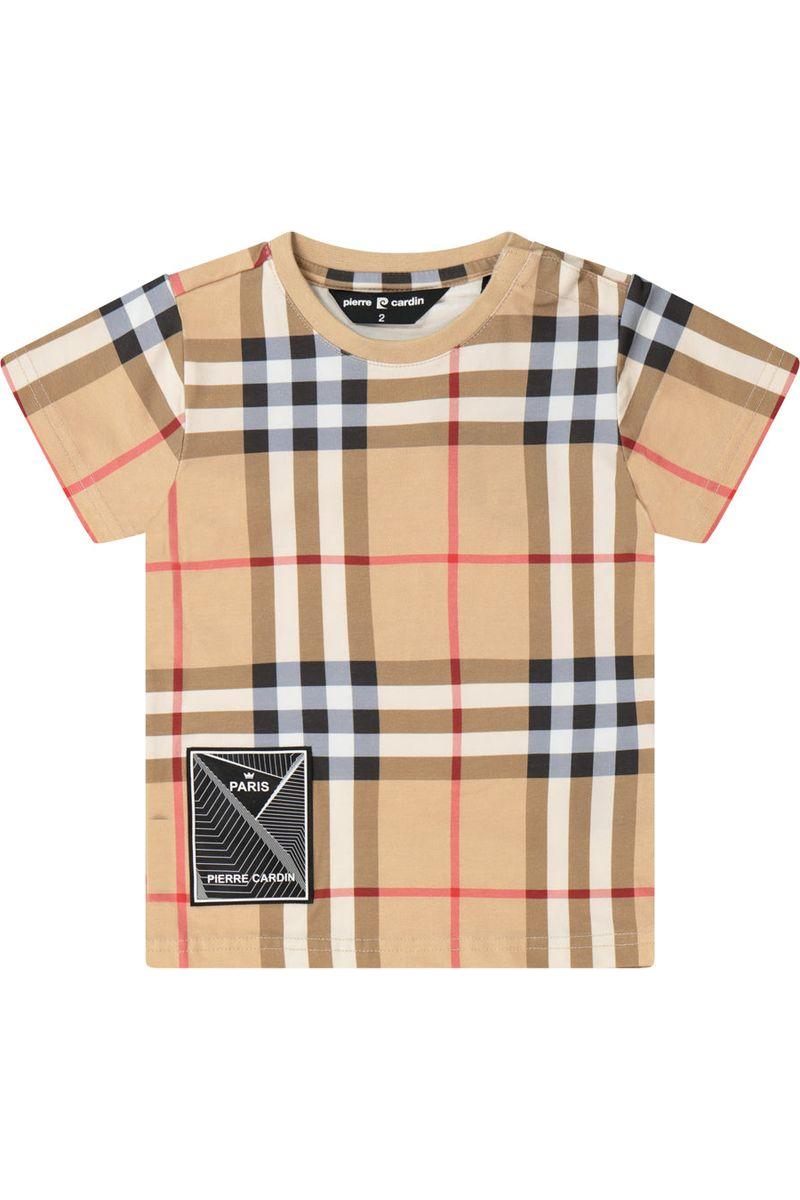 חולצת טישירט PIERRE CARDIN פאץ' בצד לתינוקות Brown / 3-6M