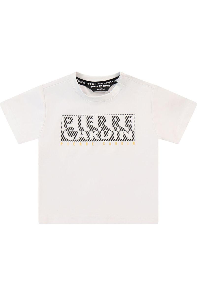 חולצת טישירט PIERRE CARDIN לוגו מותג באמצע לתינוקות