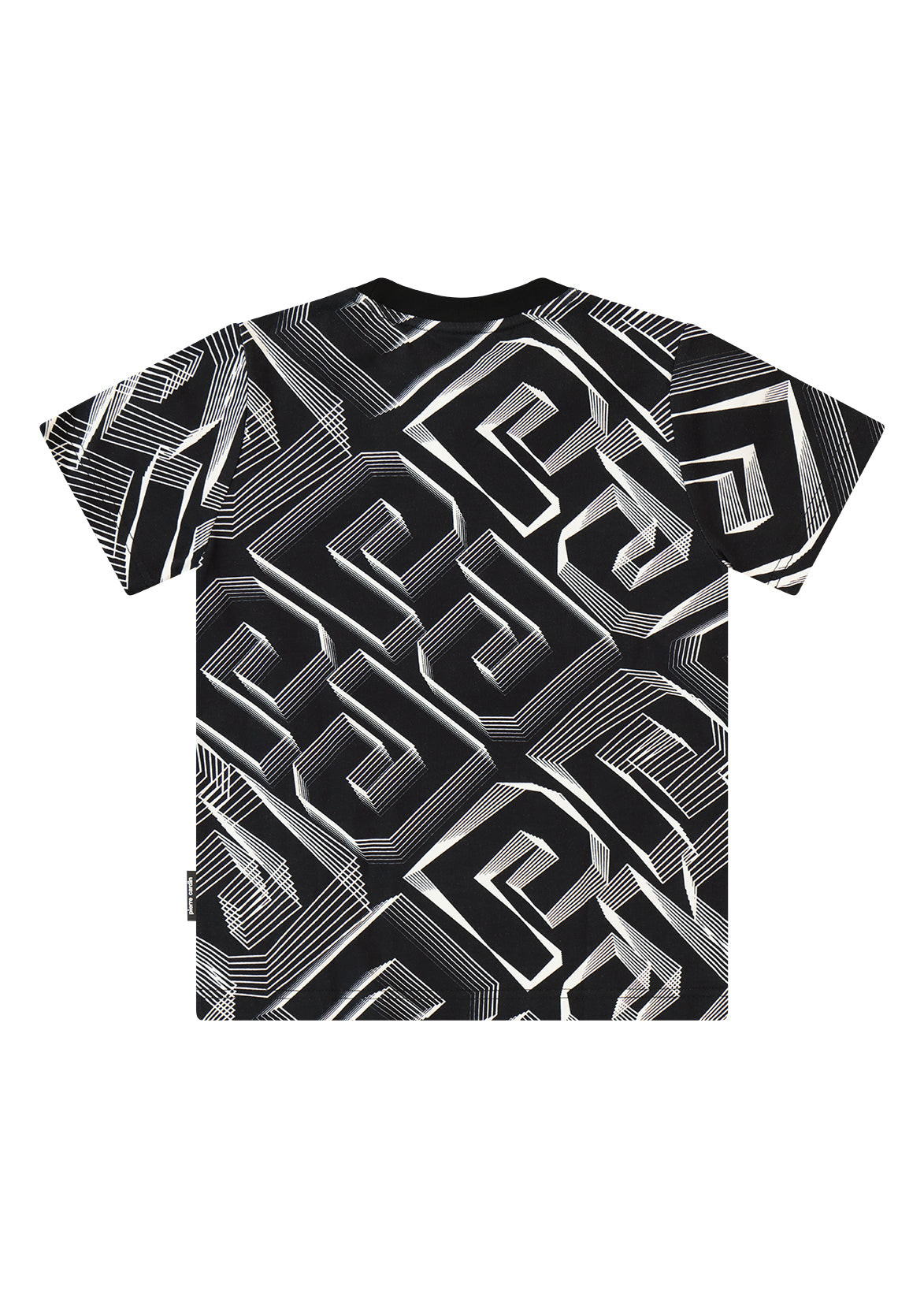 חולצה מכופתרת PIERRE CARDIN דוגמה גיאומטרית מלאה ומיתוג בחזית לתינוקות BLACK / 3-6M