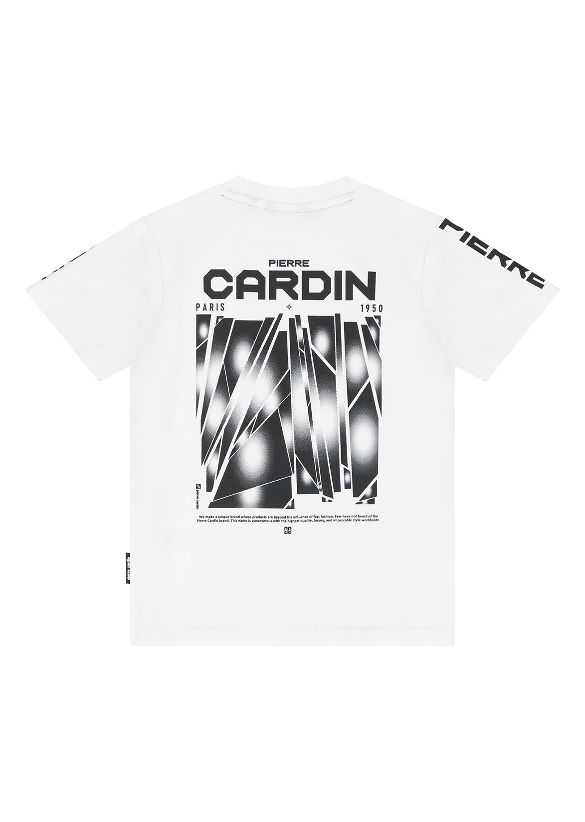 חולצת טישרט PIERRE CARDIN הדפס לוגו גדול וטקסט בולט בחזית לילדים