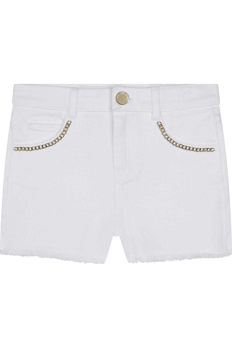 מכנסי שורט MICHAEL KORS עיטור שרשרת בכיסים לילדות
