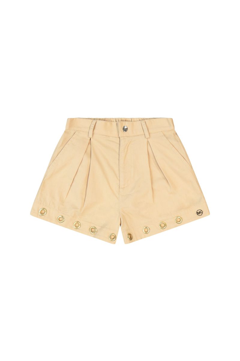 מכנסי שורט אלגנטיים MICHAEL KORS עיטור לולאות לילדות White / 2Y
