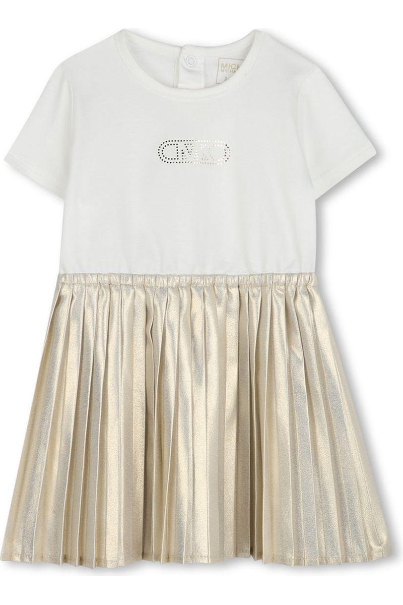 שמלת MICHAEL KORS הדפס לוגו מותג באמצע לתינוקות