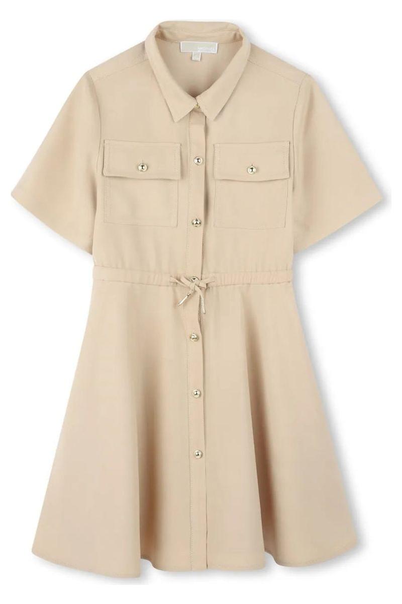 שמלת MICHAEL KORS אלגנטית עם כפתורים וקשירה לילדות