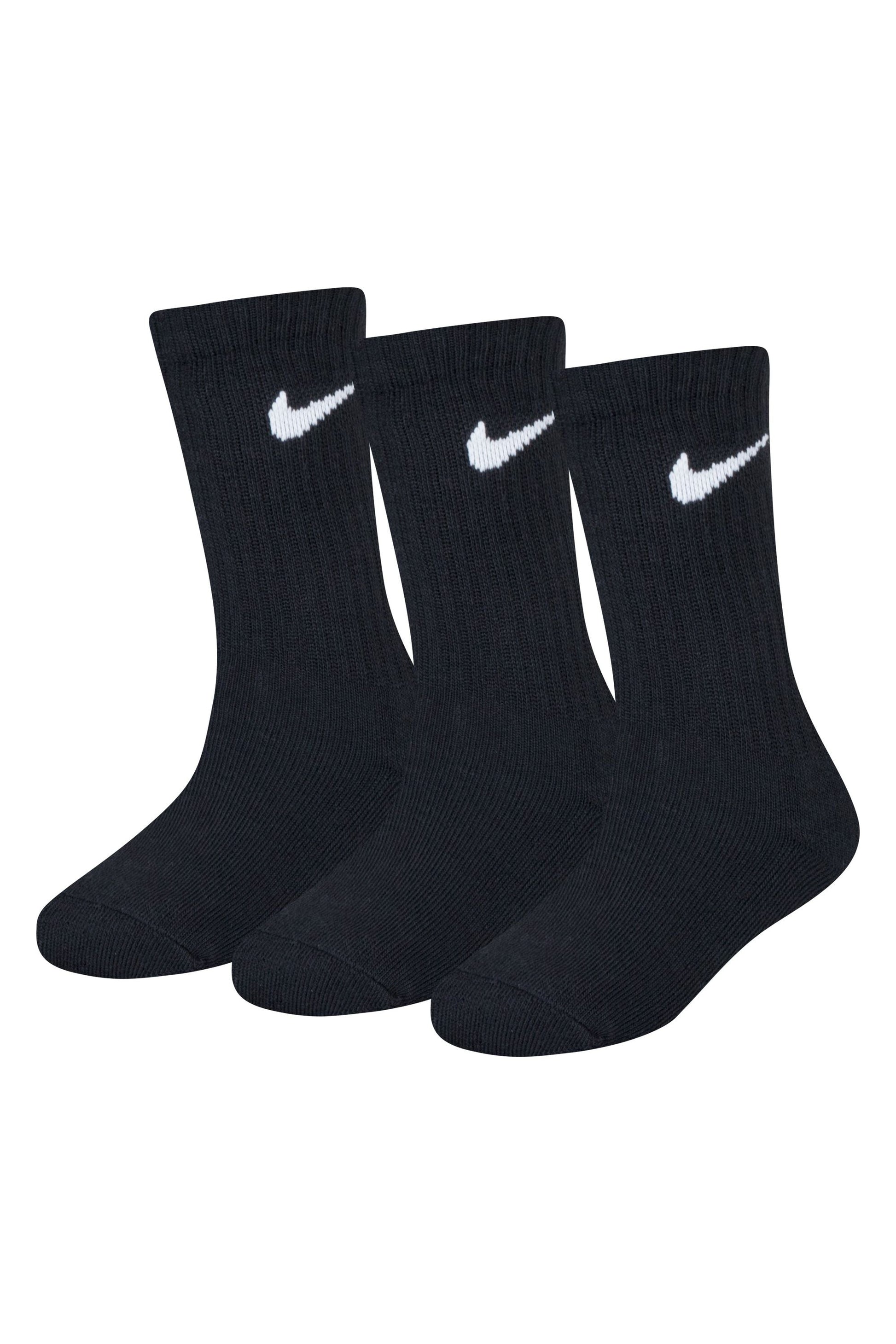 שלישיית גרבי NIKE לוגו מותג לתינוקות BLACK / 23.5-27