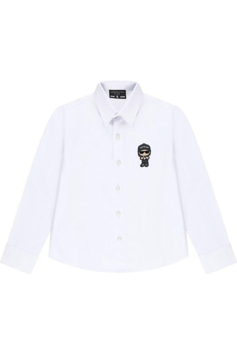 חולצה מכופתרת ROBERTO VINO ארוכה לוגו אחורי לילדים