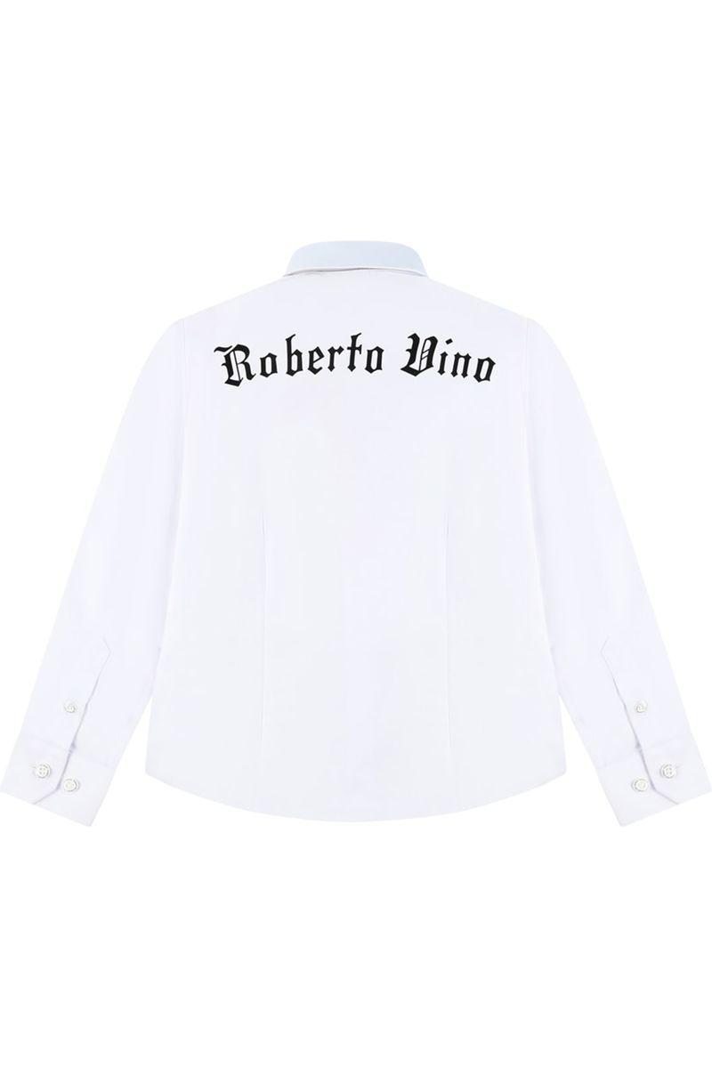 חולצה מכופתרת ROBERTO VINO ארוכה לוגו אחורי לילדים