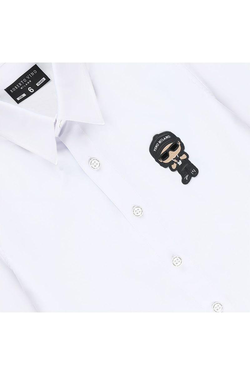 חולצה מכופתרת ROBERTO VINO ארוכה לוגו אחורי לילדים