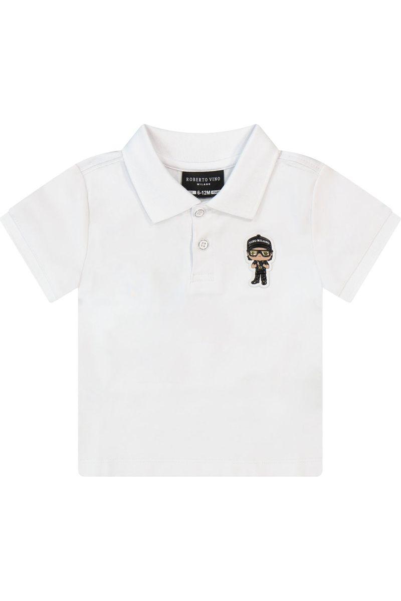 חולצת צווארון ROBERTO VINO אייקון ילד בצד לתינוקות