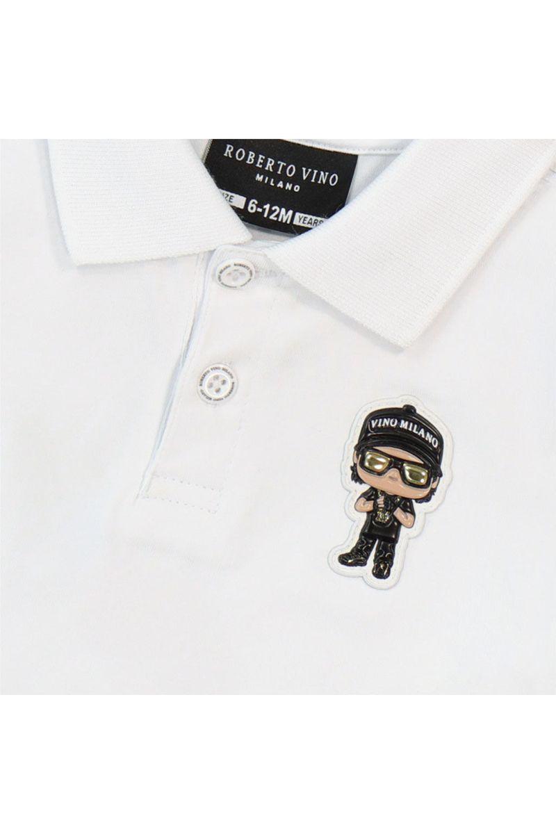 חולצת צווארון ROBERTO VINO אייקון ילד בצד לתינוקות