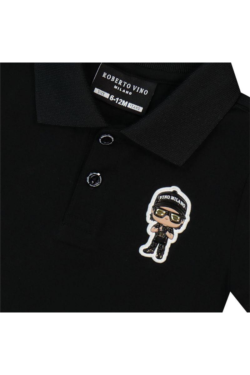 חולצת צווארון ROBERTO VINO אייקון ילד בצד לתינוקות