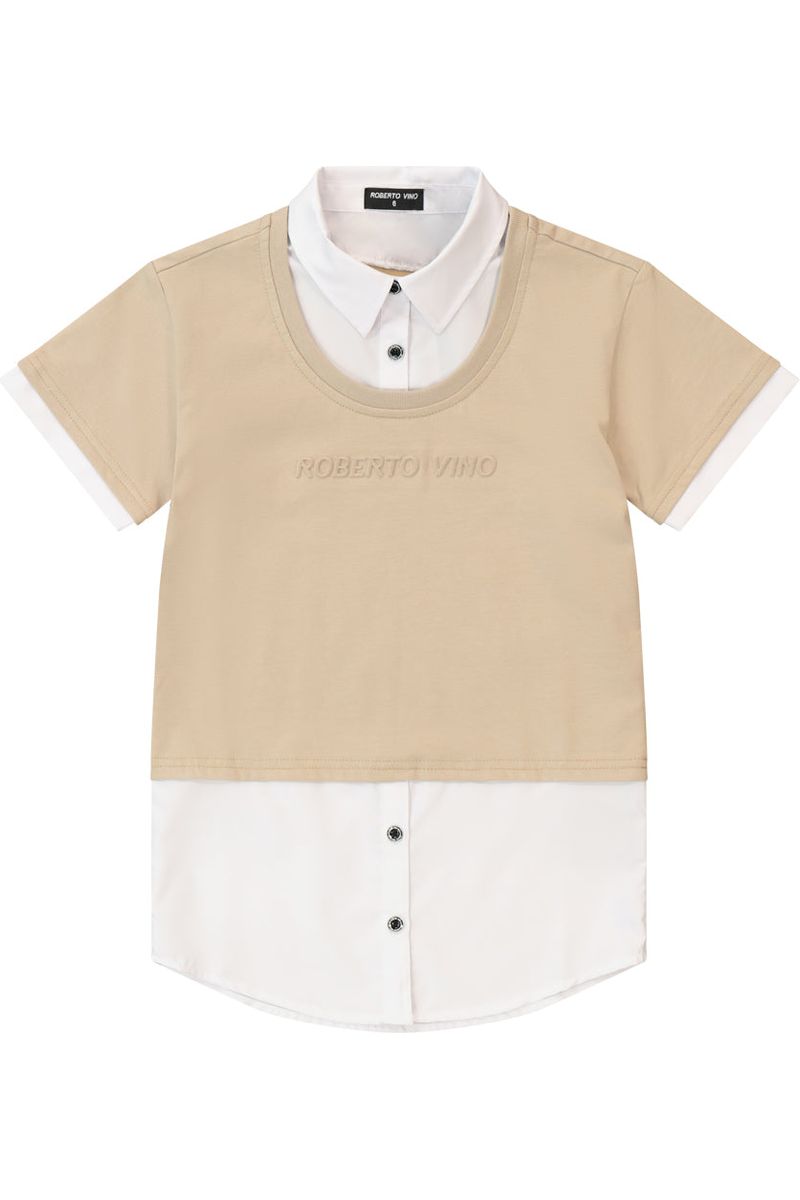 שמלת ROBERTO VINO שילוב קלאסי ואלגנטי לילדות Brown / 4Y