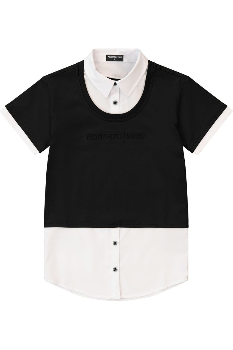 שמלת ROBERTO VINO שילוב קלאסי ואלגנטי לילדות Black / 4Y