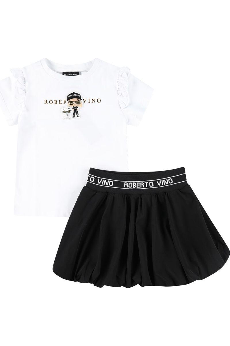 חליפת חצאית ROBERTO VINO מלמלה בכתפיים לילדות