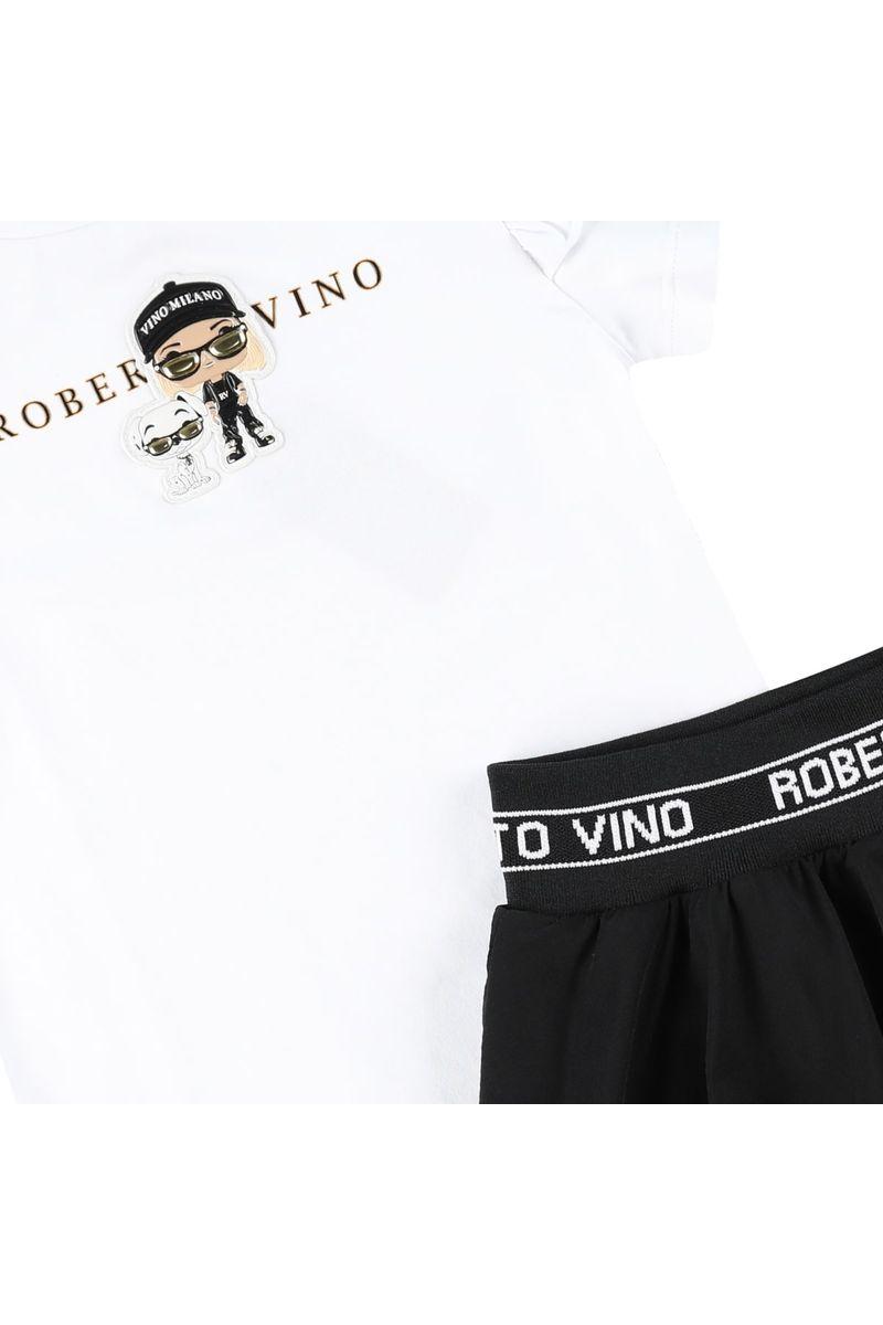 חליפת חצאית ROBERTO VINO מלמלה בכתפיים לילדות