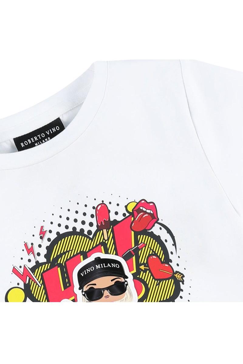 חולצת טי שרט ROBERTO VINO ילדה על תלת אופן לילדות