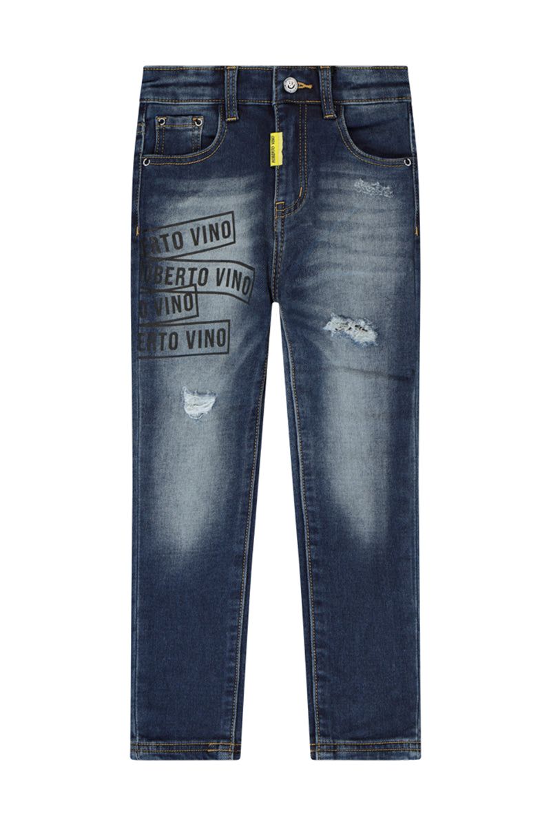 מכנסי ג'ינס ROBERTO VINO משופשפים לילדים