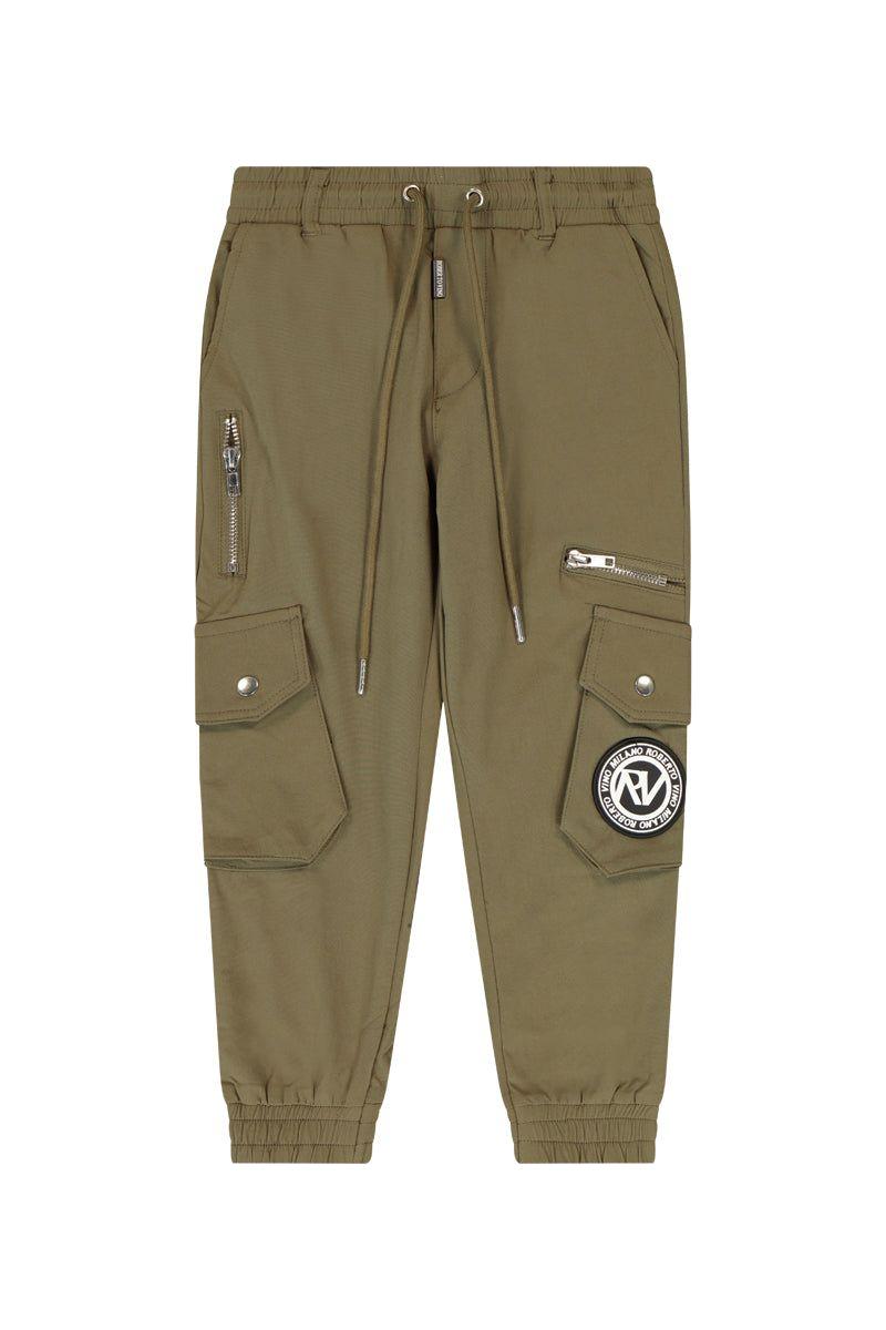 מכנסי דגמ"ח ROBERTO VINO לוגו מותג בצד לילדים Green / 4Y