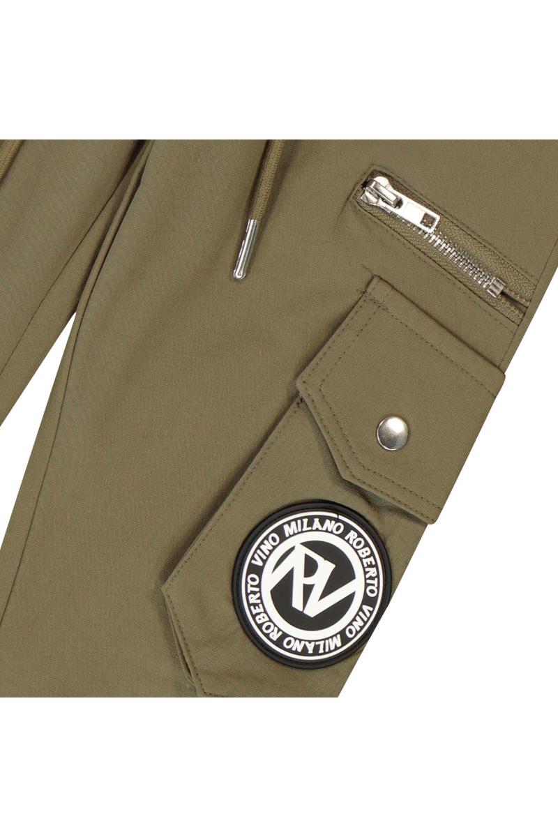 מכנסי דגמ"ח ROBERTO VINO לוגו מותג בצד לילדים Green / 4Y